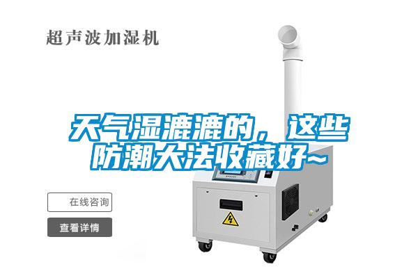 天气湿漉漉的，这些防潮大法收藏好~