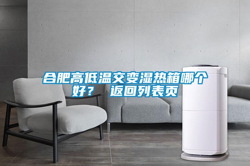合肥高低温交变湿热箱哪个好？ 返回列表页